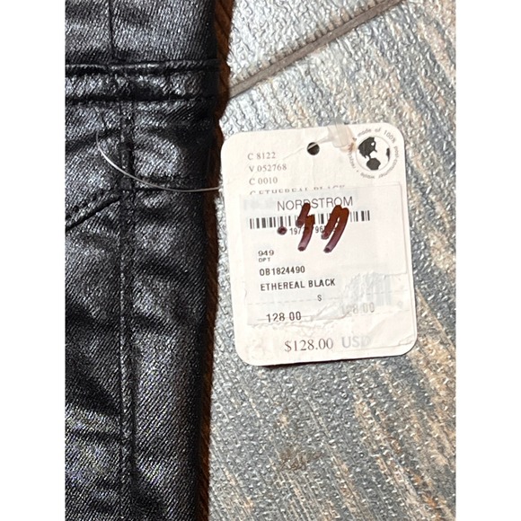 NWT‎ Free People Double Dutch Slit Skinny Pants Faux Leather Coated Black Size S - Picture 6 of 14